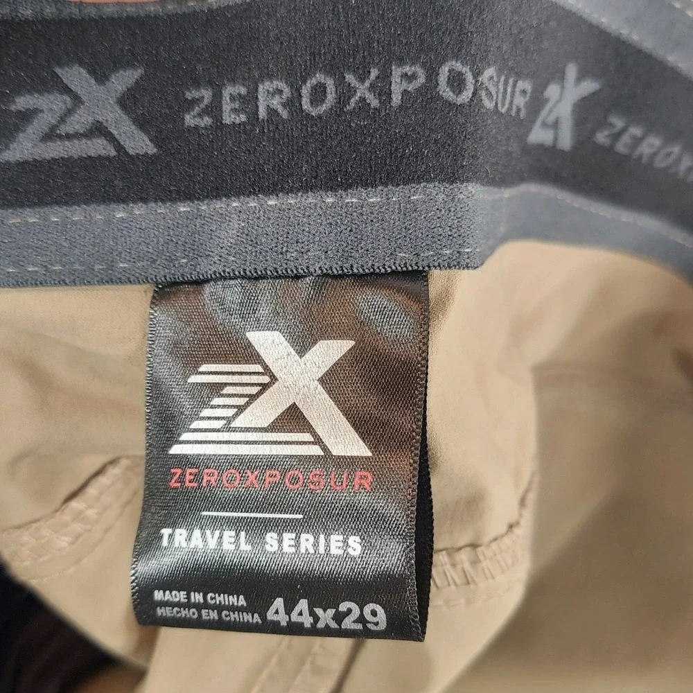 ZeroXposur Men's Travel Series Pants Khaki Size 44x29 Nylon Spandex Blend‎
